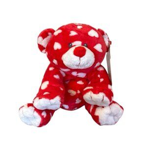 Ty Pluffies “Dreamly” the Red & White Heart Print Teddy Bear Plush Toy 2011